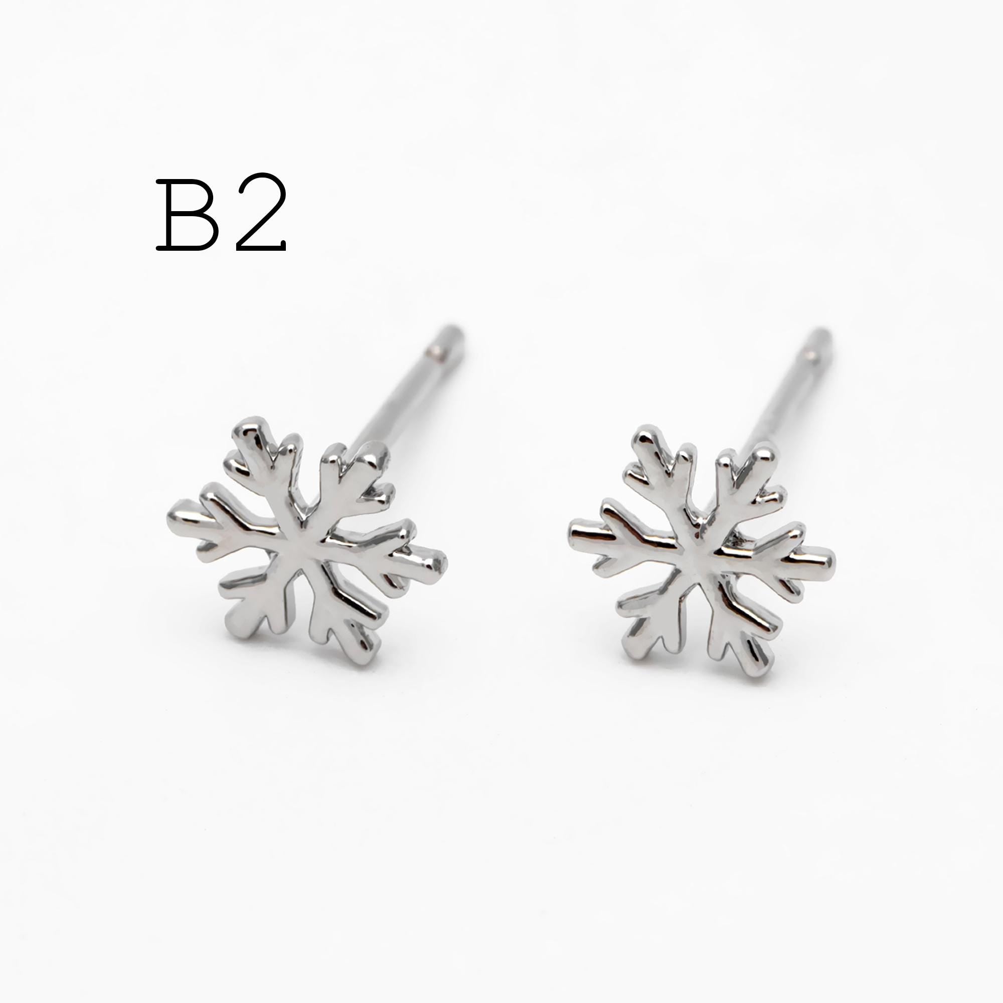 10pcs Gold/ Rhodium plated Brass Christmas Stud Earrings (GB-139)